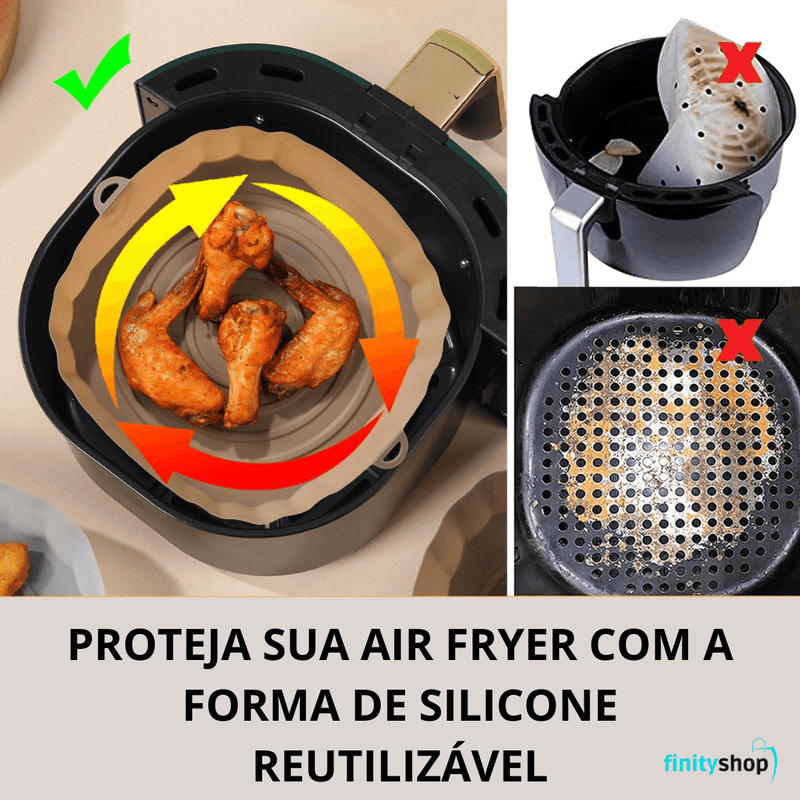 Forma de Silicone Reutilizável para Air Fryer - finityShop