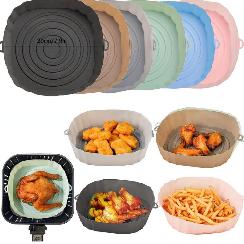 1pc Cesta de silicone reutilizável para assamento Air Fryer - finityShop